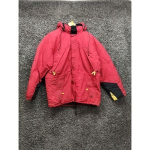 VTG Marlboro Country Store Down Puffer Jacket Adult‎ Large Red Hooded Parka